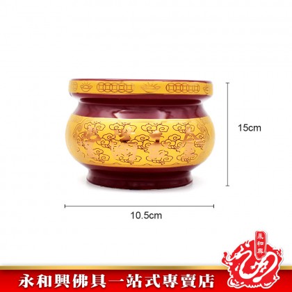 永和興 朱紅招財進寶香爐