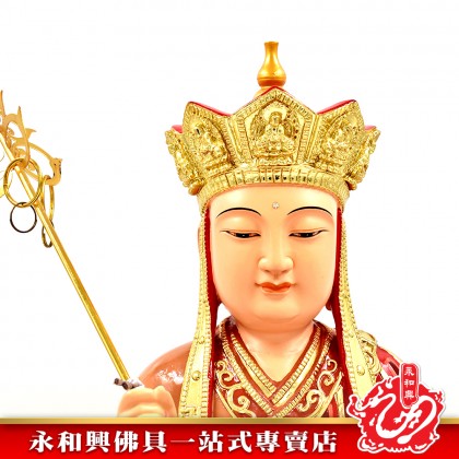 16寸 坐地藏王極彩K金佛像-WING WOH HING