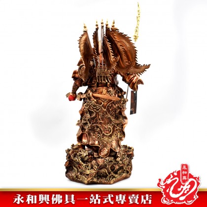 21寸立九龍關公古銅色-WING WOH HING