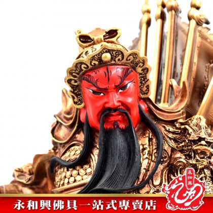 21寸立九龍關公古銅色-WING WOH HING