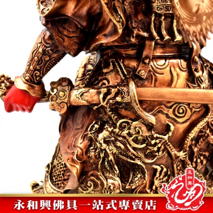 21寸立九龍關公古銅色-WING WOH HING