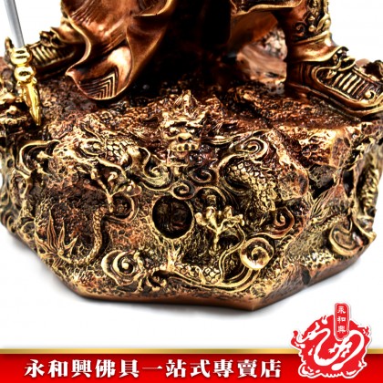 21寸立九龍關公古銅色-WING WOH HING