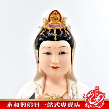 16寸水莲自在送子观音肤色描金-WING WOH HING