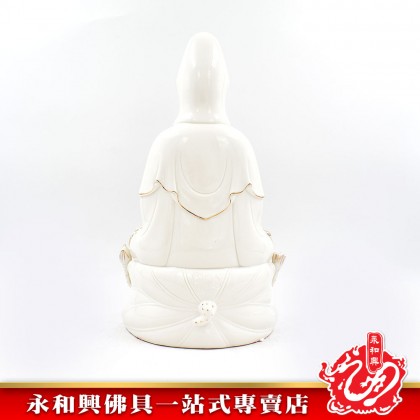 13.9寸 座莲观音肤色描金-WING WOH HING