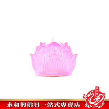 電蠟燭琉璃蓮花燈 - Colored Glass Lotus Lamp