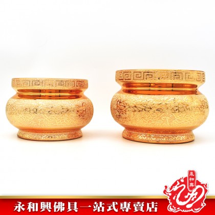 永和興沙金雙龍香爐 - Sand Gold Double Dragon Incense Burner