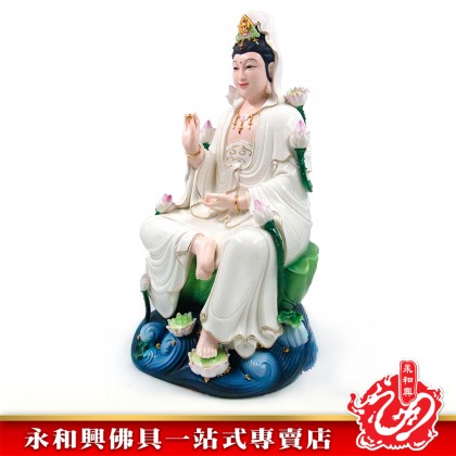 18寸九蓮觀音神像（高溫瓷彩）-WING WOH HING