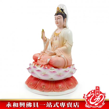 18寸全蓮微笑觀音（鑽石高溫彩）-WING WOH HING