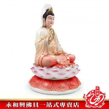 18寸全蓮微笑觀音（鑽石高溫彩）-WING WOH HING