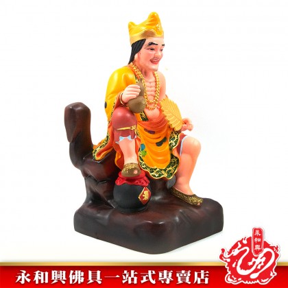 12寸坐山露肩濟公彩色黃衣-WING WOH HING