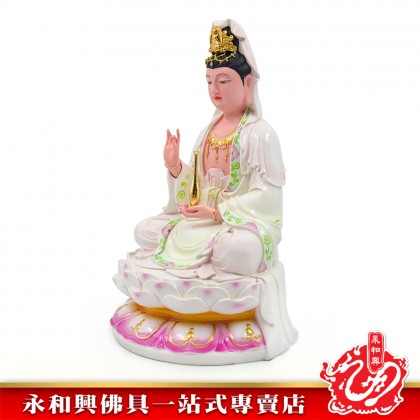 永和興13寸坐觀音淡彩色-WING WOH HING