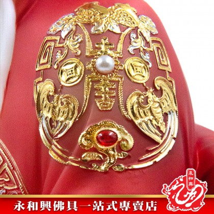 永和興12寸地主公土地公天潤石鈺彩黃/16寸地主公土地公天潤石鈺彩紅/地主公/地主公/天潤石/地主公神像/土地公神像-WingWohHing Di Zhu