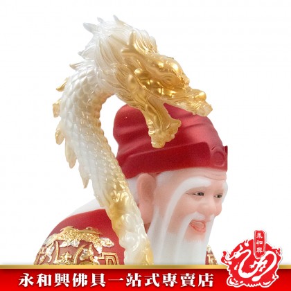 永和興12寸地主公土地公天潤石鈺彩黃/16寸地主公土地公天潤石鈺彩紅/地主公/地主公/天潤石/地主公神像/土地公神像-WingWohHing Di Zhu
