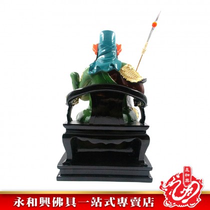 永和興19寸坐椅劍指關公極彩K金/關公/關帝/19寸關公神像/19寸關帝神像-Wing Woh Hing