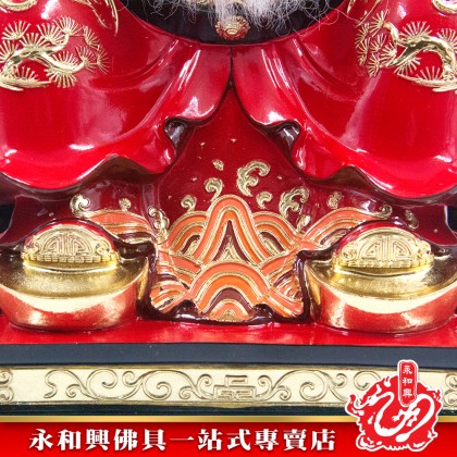 永和興16寸踏金地主公極彩K金/地主公神像/16寸地主公神像-Wing Woh Hing