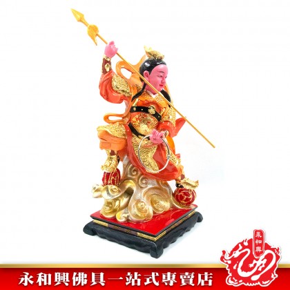永和興16寸雙輪三太子哪吒極彩K金/16寸雙輪哪吒神像/16寸雙輪太子神像/三太子哪吒神像-Wing Woh Hing