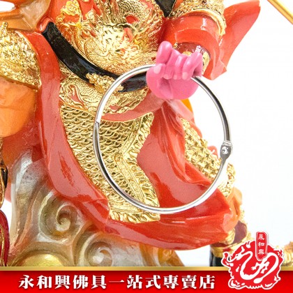 永和興16寸雙輪三太子哪吒極彩K金/16寸雙輪哪吒神像/16寸雙輪太子神像/三太子哪吒神像-Wing Woh Hing