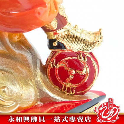 永和興16寸雙輪三太子哪吒極彩K金/16寸雙輪哪吒神像/16寸雙輪太子神像/三太子哪吒神像-Wing Woh Hing