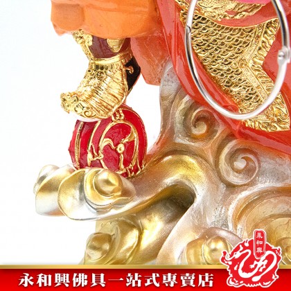 永和興16寸雙輪三太子哪吒極彩K金/16寸雙輪哪吒神像/16寸雙輪太子神像/三太子哪吒神像-Wing Woh Hing