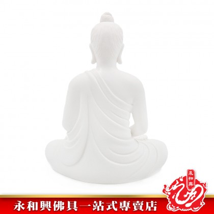 永和興9寸佛祖（打坐）全白/释迦牟尼佛/佛祖神像/9寸佛祖神像/佛祖/佛祖打坐神像-Wing Woh Hing
