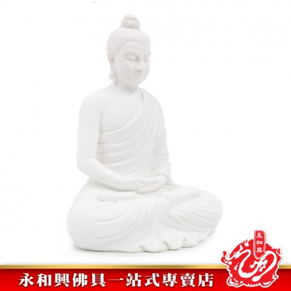 永和興9寸佛祖（打坐）全白/释迦牟尼佛/佛祖神像/9寸佛祖神像/佛祖/佛祖打坐神像-Wing Woh Hing