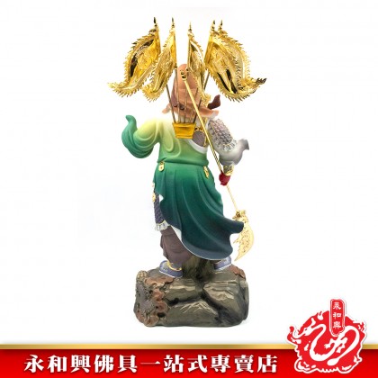 永和興19寸五龍關公神像彩色漢白玉石/五龍關公/彩色五龍關公/漢白玉石/關帝/神像-GUAN DI 