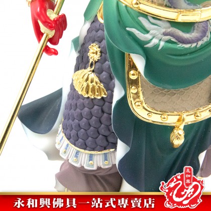 永和興19寸五龍關公神像彩色漢白玉石/五龍關公/彩色五龍關公/漢白玉石/關帝/神像-GUAN DI 