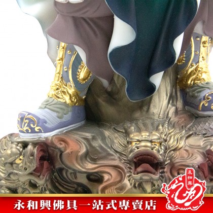 永和興19寸五龍關公神像彩色漢白玉石/五龍關公/彩色五龍關公/漢白玉石/關帝/神像-GUAN DI 