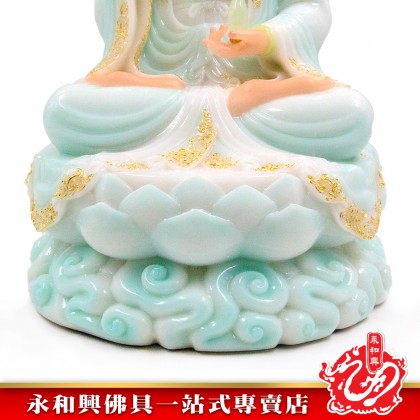 永和興16寸觀音漢白玉石描金/16寸觀音/漢白玉石/觀音神像/16寸神像-WING WOH HING