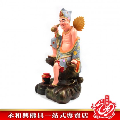 永和興15寸濟公坐石灰衣/濟公神像/濟公/灰衣濟公/坐石濟公/神像-JI GONG