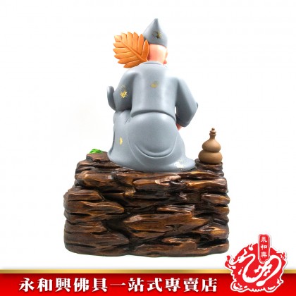 永和興19寸濟公坐石灰衣/濟公神像/濟公/灰衣濟公/坐石濟公/神像-JI GONG