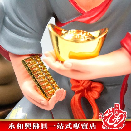 永和興19寸濟公坐石灰衣/濟公神像/濟公/灰衣濟公/坐石濟公/神像-JI GONG
