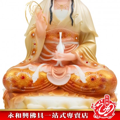 永和興19寸觀音漢白玉石黃色/19寸觀音/漢白玉石/觀音神像/19寸神像-WING WOH HING