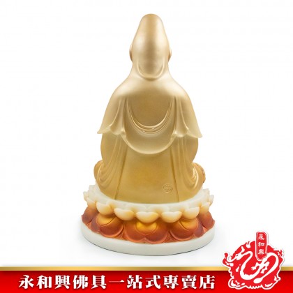 永和興19寸觀音漢白玉石黃色/19寸觀音/漢白玉石/觀音神像/19寸神像-WING WOH HING