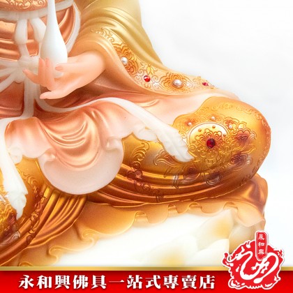 永和興19寸觀音漢白玉石黃色/19寸觀音/漢白玉石/觀音神像/19寸神像-WING WOH HING
