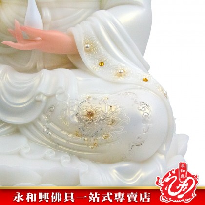 永和興19寸觀音漢白玉石白色/19寸觀音/漢白玉石/觀音神像/19寸神像-WING WOH HING