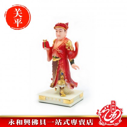 永和興12寸周倉將軍/12寸關平將軍/周倉/關平/周仓/关平/神像/關帝左右手/關羽左右手/漢白玉石-WING WOH HING