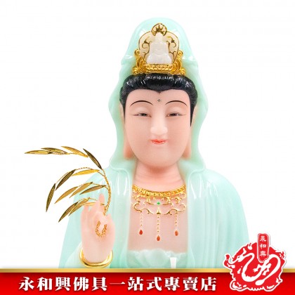 永和興16寸觀音漢白玉石/16寸觀音/漢白玉石/觀音神像/16寸神像-WING WOH HING