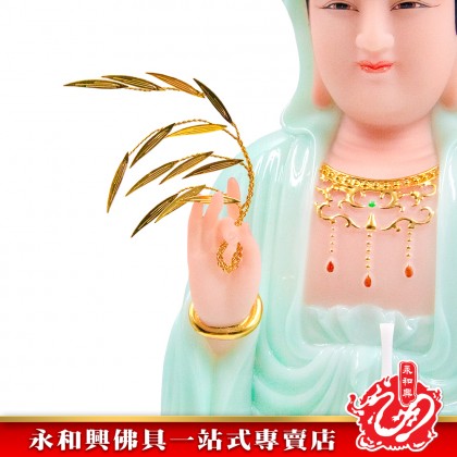 永和興16寸觀音漢白玉石/16寸觀音/漢白玉石/觀音神像/16寸神像-WING WOH HING