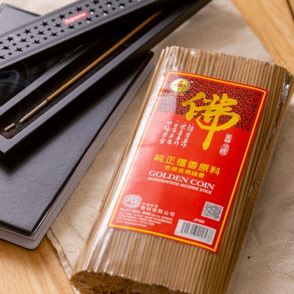 金錢牌金裝金佛檀香線香500g/金佛檀香線香/金裝金佛線香/檀香/線香/GOLDEN COIN-Sandalwood  Incense Stick