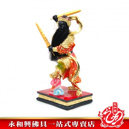 永和興12寸趙元帥極彩K金/五營將軍/趙元帥/12寸趙元帥神像-WING WOH HING
