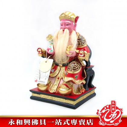永和興12寸如意伯公紅衣唐彩/大伯公/如意伯公/如意大伯公/大伯公神像/12寸大伯公-WING WOH HING