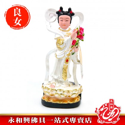 永和興10寸金童玉女珍珠彩/10寸良女/10寸善財/金童玉女神像-WING WOH HING