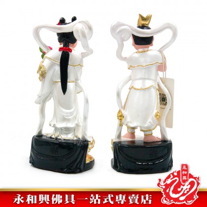 永和興10寸金童玉女珍珠彩/10寸良女/10寸善財/金童玉女神像-WING WOH HING