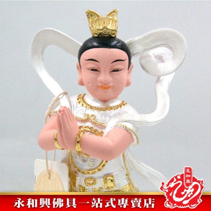 永和興10寸金童玉女珍珠彩/10寸良女/10寸善財/金童玉女神像-WING WOH HING