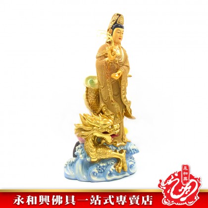 永和興19寸立龍觀音琉璃K金/立龍觀音/19寸觀音/觀音神像/神像-WING WOH HING