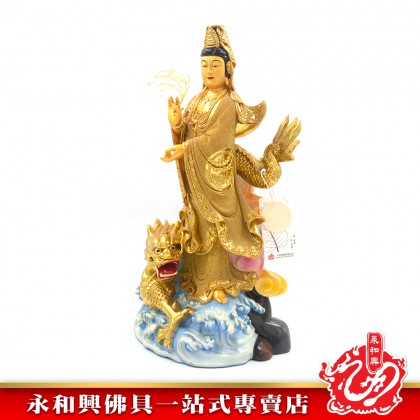 永和興19寸立龍觀音琉璃K金/立龍觀音/19寸觀音/觀音神像/神像-WING WOH HING