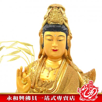 永和興19寸立龍觀音琉璃K金/立龍觀音/19寸觀音/觀音神像/神像-WING WOH HING