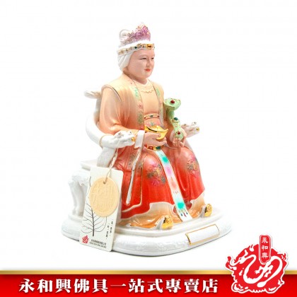 永和興10寸紅衣陶瓷地主公地主婆神像/地主公/地主婆/陶瓷神像-WING WOH HING