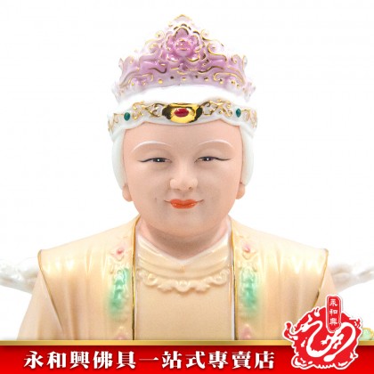 永和興10寸紅衣陶瓷地主公地主婆神像/地主公/地主婆/陶瓷神像-WING WOH HING